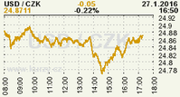 Online graf kurzu CZK / USD