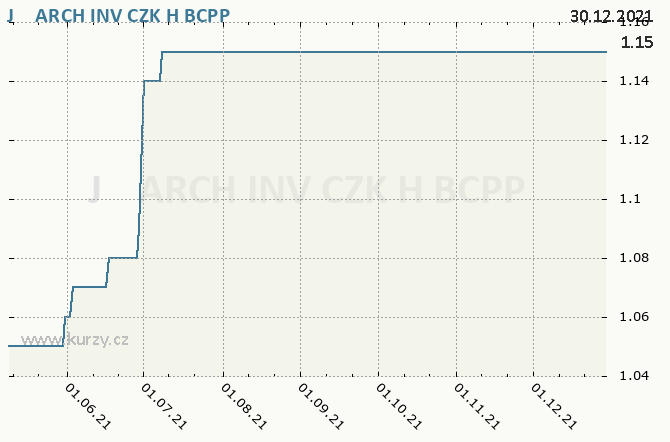 J&T INVEST CZK H - Graf ceny akcie cz, rok 2021