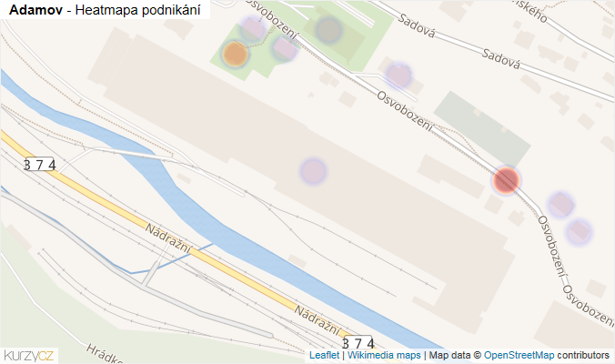 Mapa Adamov - Firmy v obci.