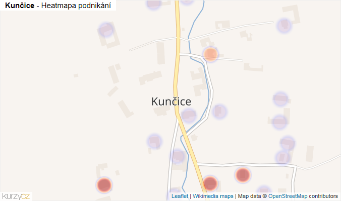 Mapa Kunčice - Firmy v části obce.