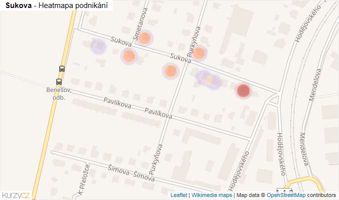 Mapa Sukova - Firmy v ulici.