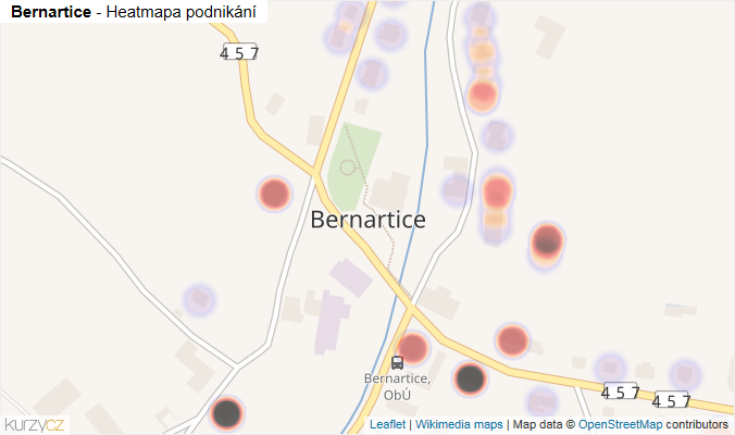 Mapa Bernartice - Firmy v části obce.