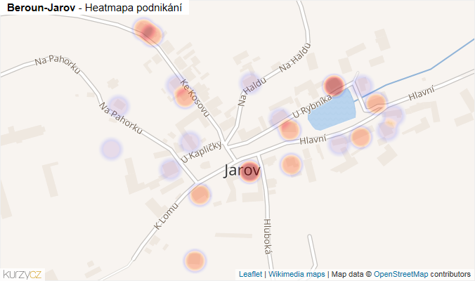 Mapa Beroun-Jarov - Firmy v části obce.