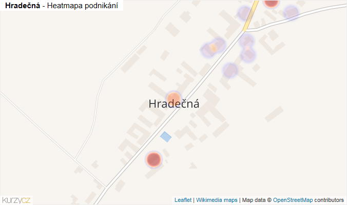 Mapa Hradečná - Firmy v části obce.