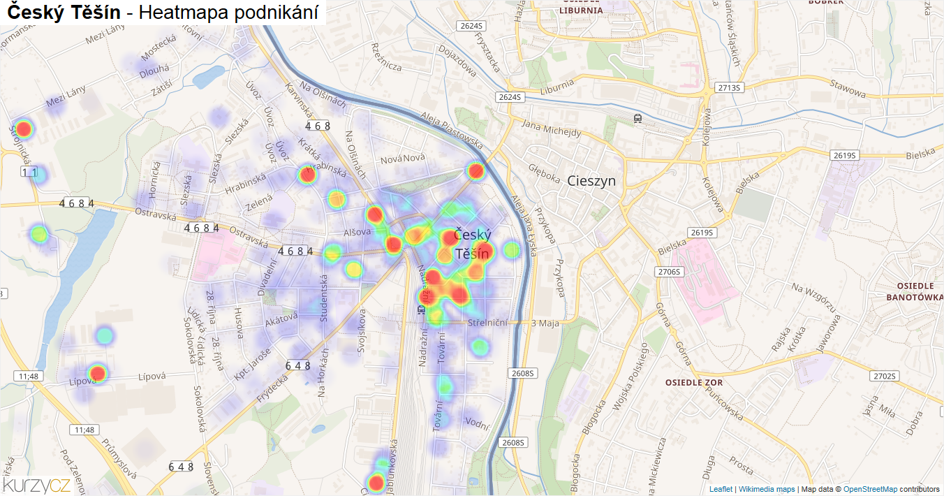 mapa cesky tesin Český Těšín   mapy | Kurzy.cz