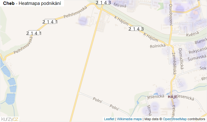 Mapa Cheb - Firmy v obci.