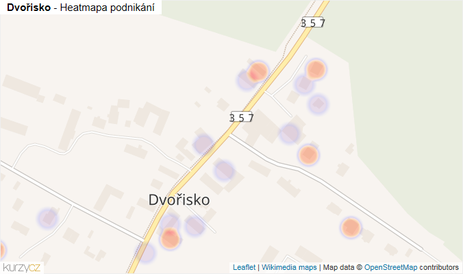 Mapa Dvořisko - Firmy v části obce.