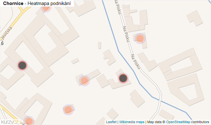 Mapa Chornice - Firmy v obci.
