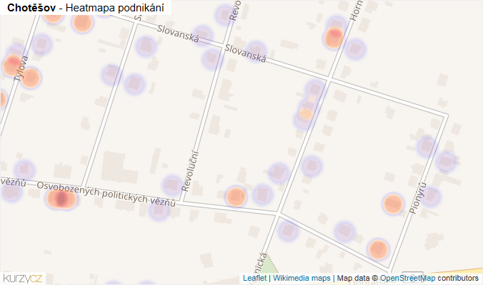 Mapa Chotěšov - Firmy v obci.