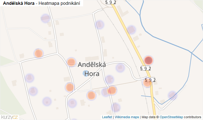 Mapa Andělská Hora - Firmy v části obce.
