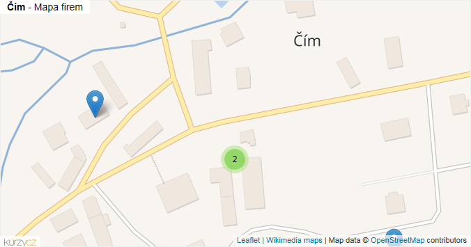 Mapa Čím - Firmy v obci.