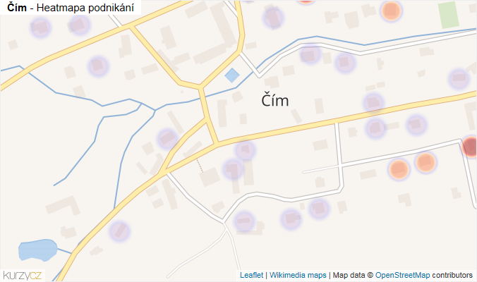 Mapa Čím - Firmy v části obce.