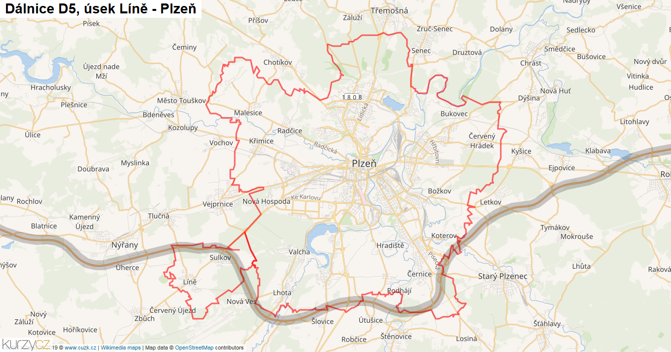 Usek Line Plzen Dalnice D5 Mapa Kurzy Cz Kurzy Cz