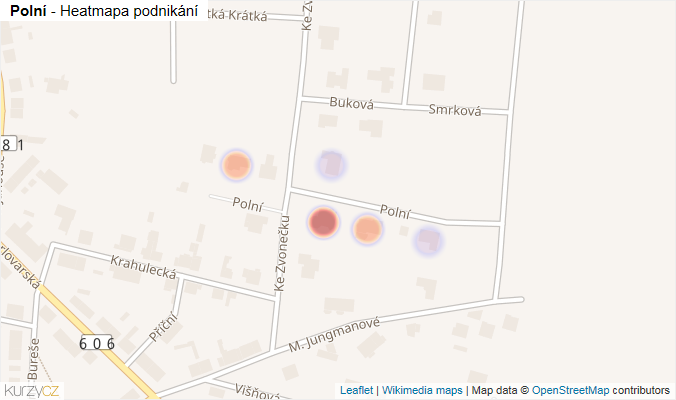 Mapa Polní - Firmy v ulici.