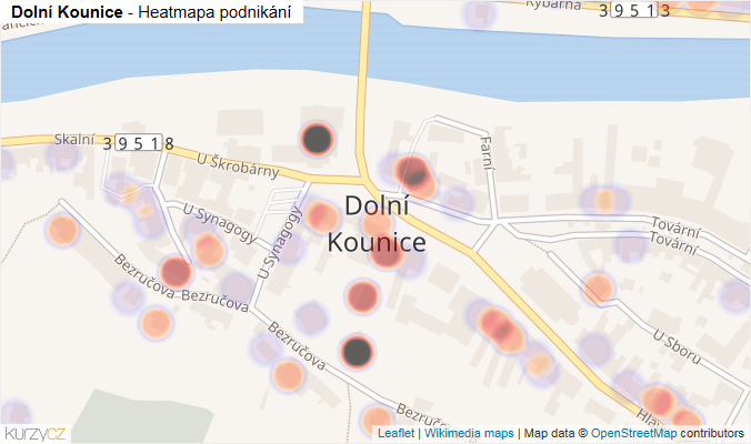 Mapa Dolní Kounice - Firmy v části obce.