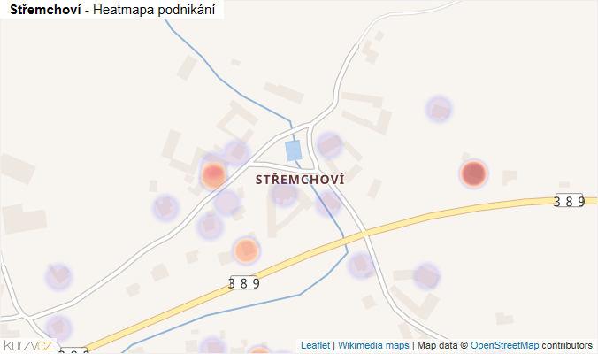 Mapa Střemchoví - Firmy v části obce.