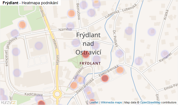 Mapa Frýdlant - Firmy v části obce.