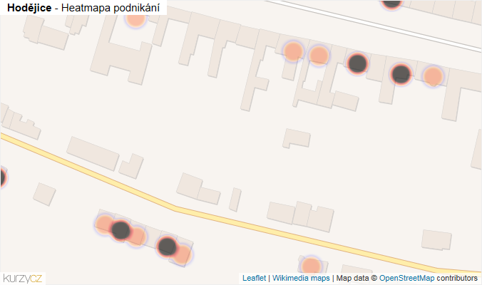 Mapa Hodějice - Firmy v obci.