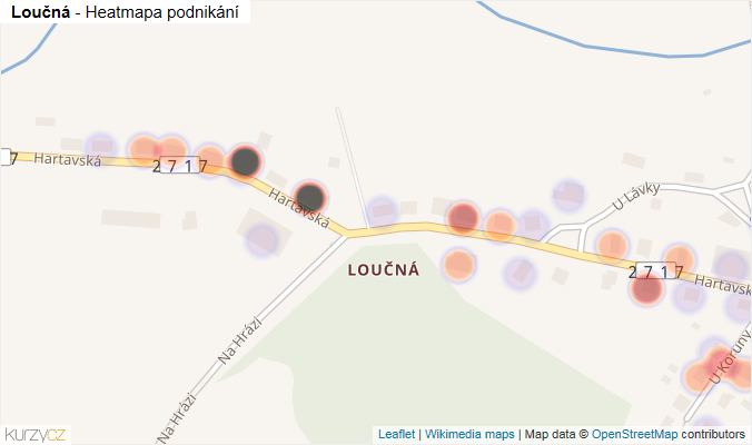 Mapa Loučná - Firmy v části obce.
