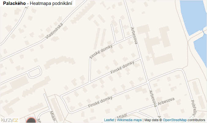 Mapa Palackého - Firmy v ulici.