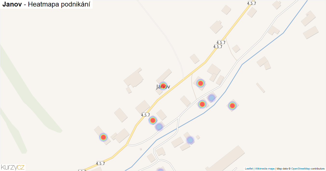 Janov - mapa podnikání