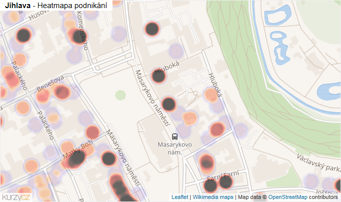 Mapa Jihlava - Firmy v části obce.
