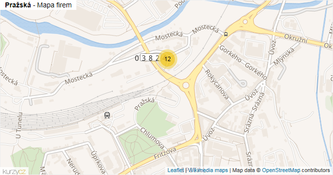 Mapa Pražská - Firmy v ulici.