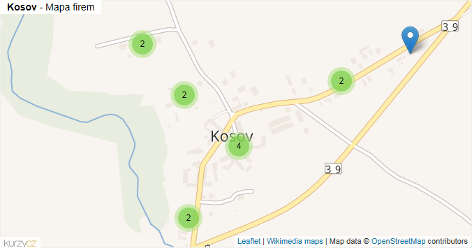Mapa Kosov - Firmy v části obce.