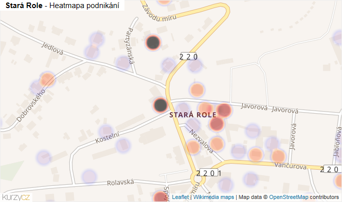Mapa Stará Role - Firmy v části obce.