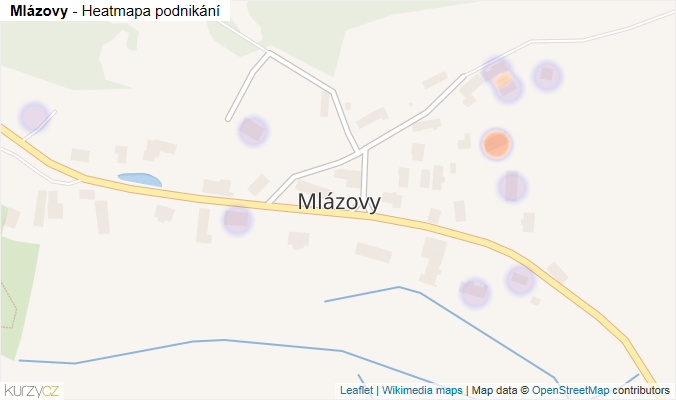 Mapa Mlázovy - Firmy v části obce.