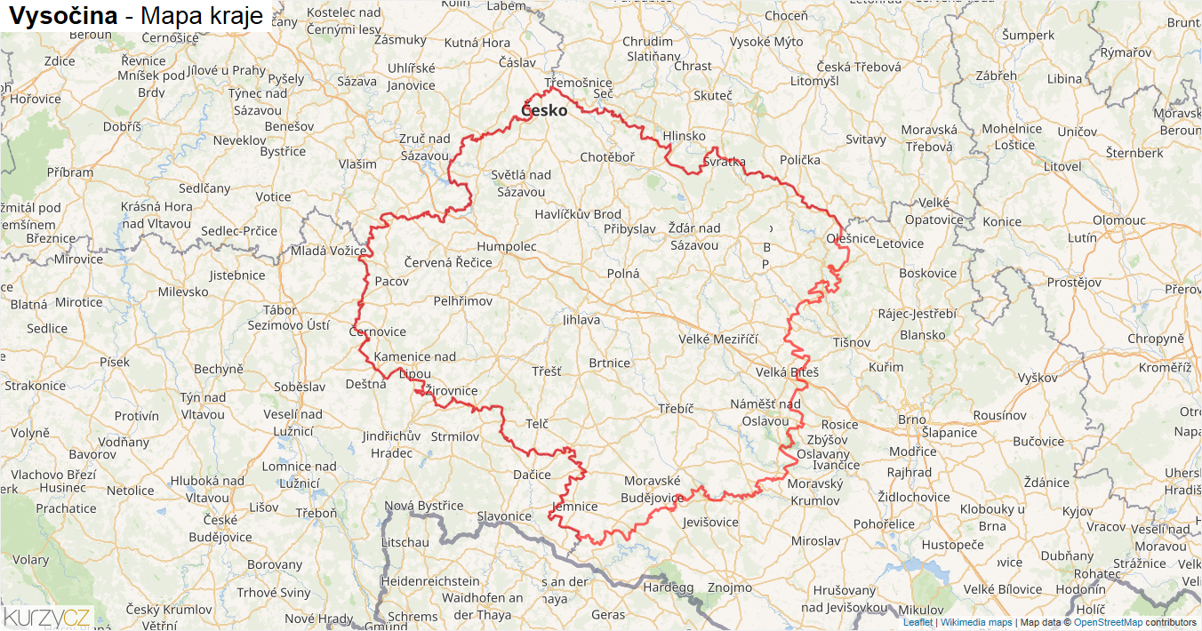 kraj vysocina mapa Vysočina   mapy | Kurzy.cz