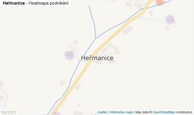 Mapa Heřmanice - Firmy v části obce.