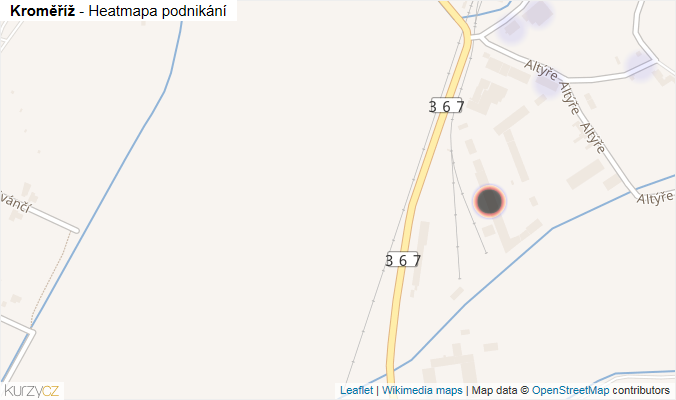 Mapa Kroměříž - Firmy v obci.
