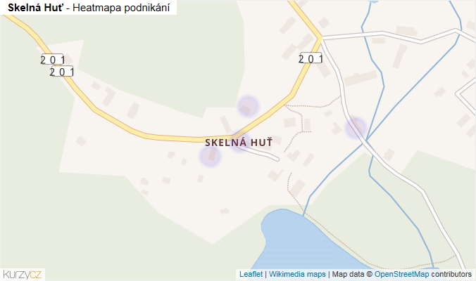 Mapa Skelná Huť - Firmy v části obce.