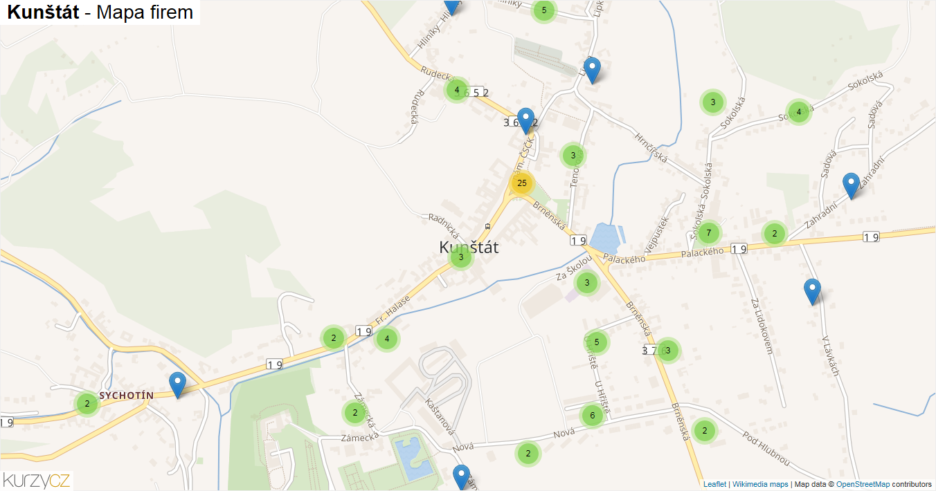 kunštát mapa Kunštát   mapy | Kurzy.cz