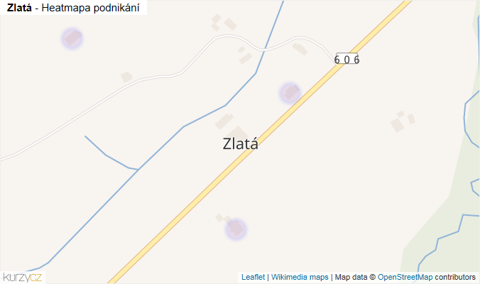 Mapa Zlatá - Firmy v části obce.