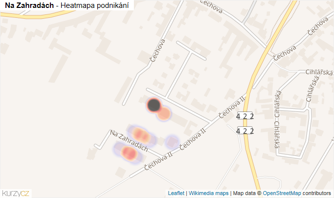 Mapa Na Zahradách - Firmy v ulici.