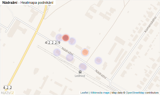 Mapa Nádražní - Firmy v ulici.