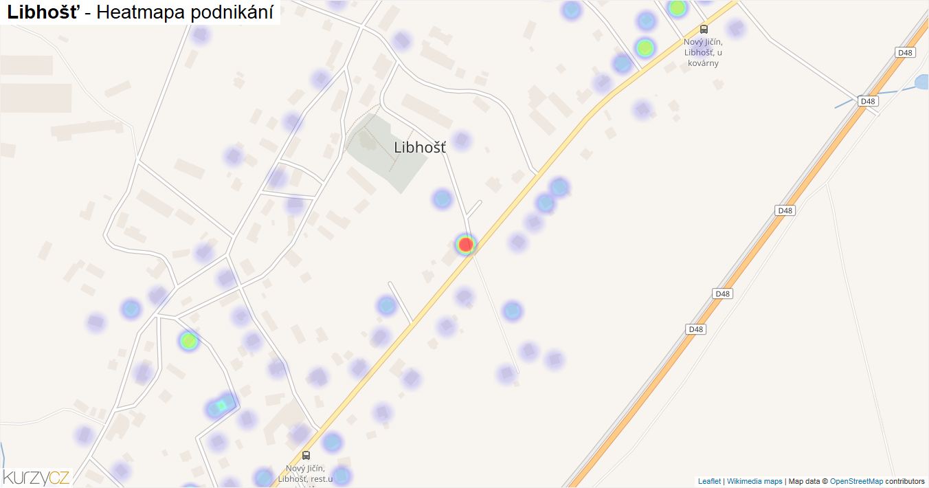 Libhošť - mapa podnikání