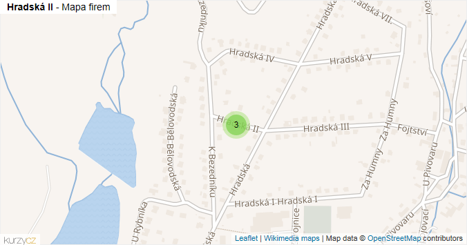 Mapa Hradská II - Firmy v ulici.