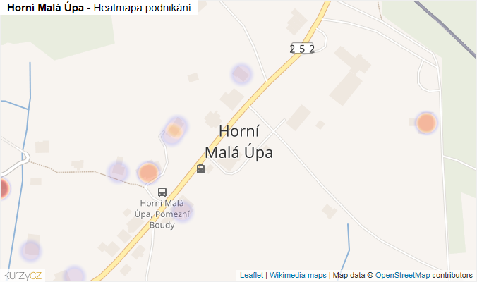 Mapa Horní Malá Úpa - Firmy v části obce.