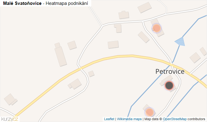 Mapa Malé Svatoňovice - Firmy v obci.
