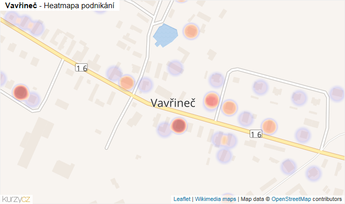 Mapa Vavřineč - Firmy v části obce.
