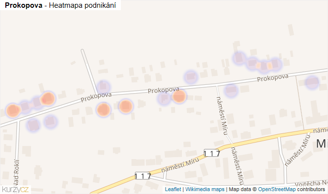 Mapa Prokopova - Firmy v ulici.