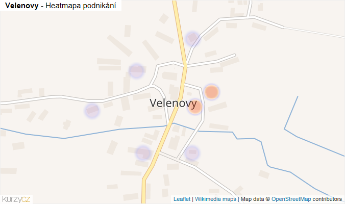 Mapa Velenovy - Firmy v části obce.