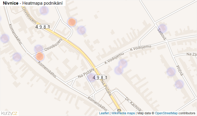 Mapa Nivnice - Firmy v části obce.