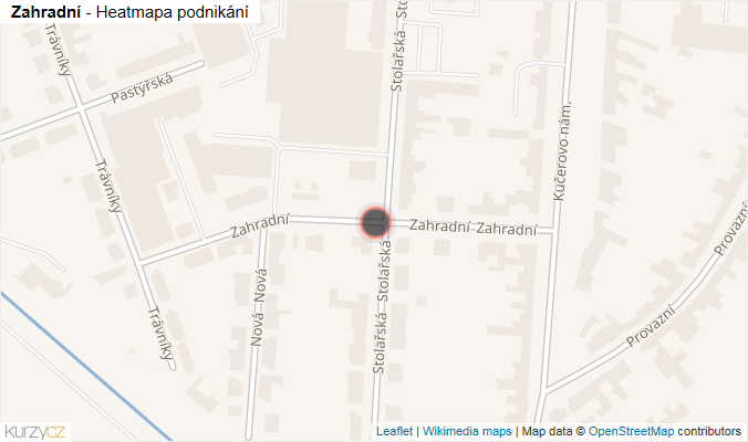 Mapa Zahradní - Firmy v ulici.
