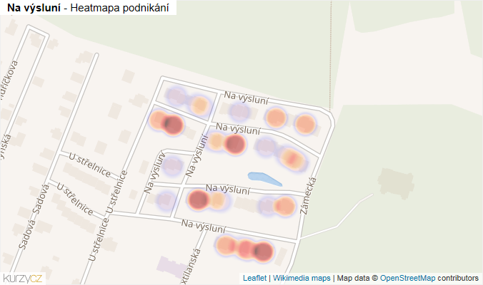 Mapa Na výsluní - Firmy v ulici.