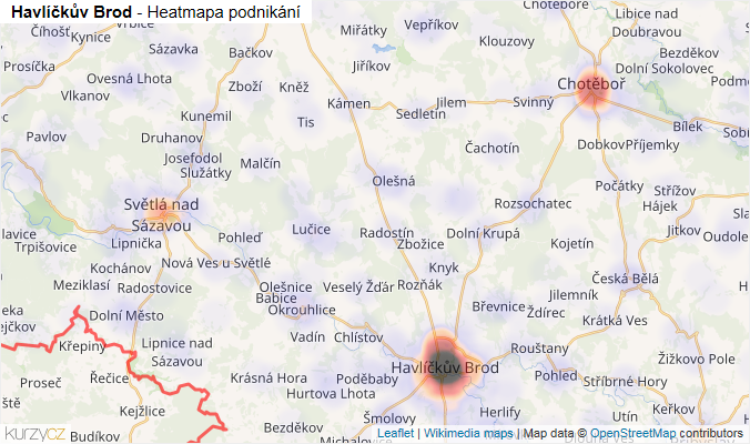 Mapa Havlíčkův Brod - Firmy v okrese.