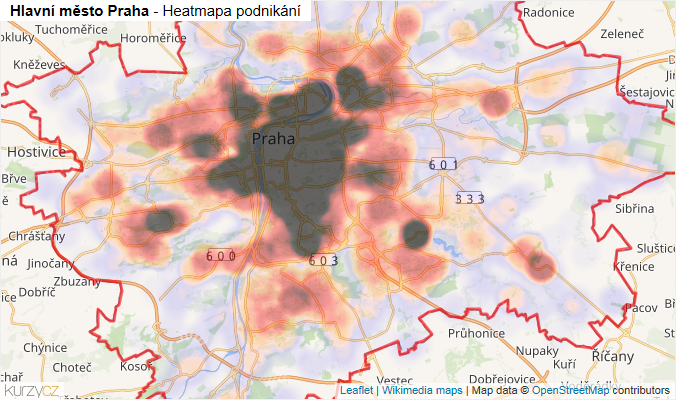 Mapa Hlavní město Praha - Firmy v okrese.
